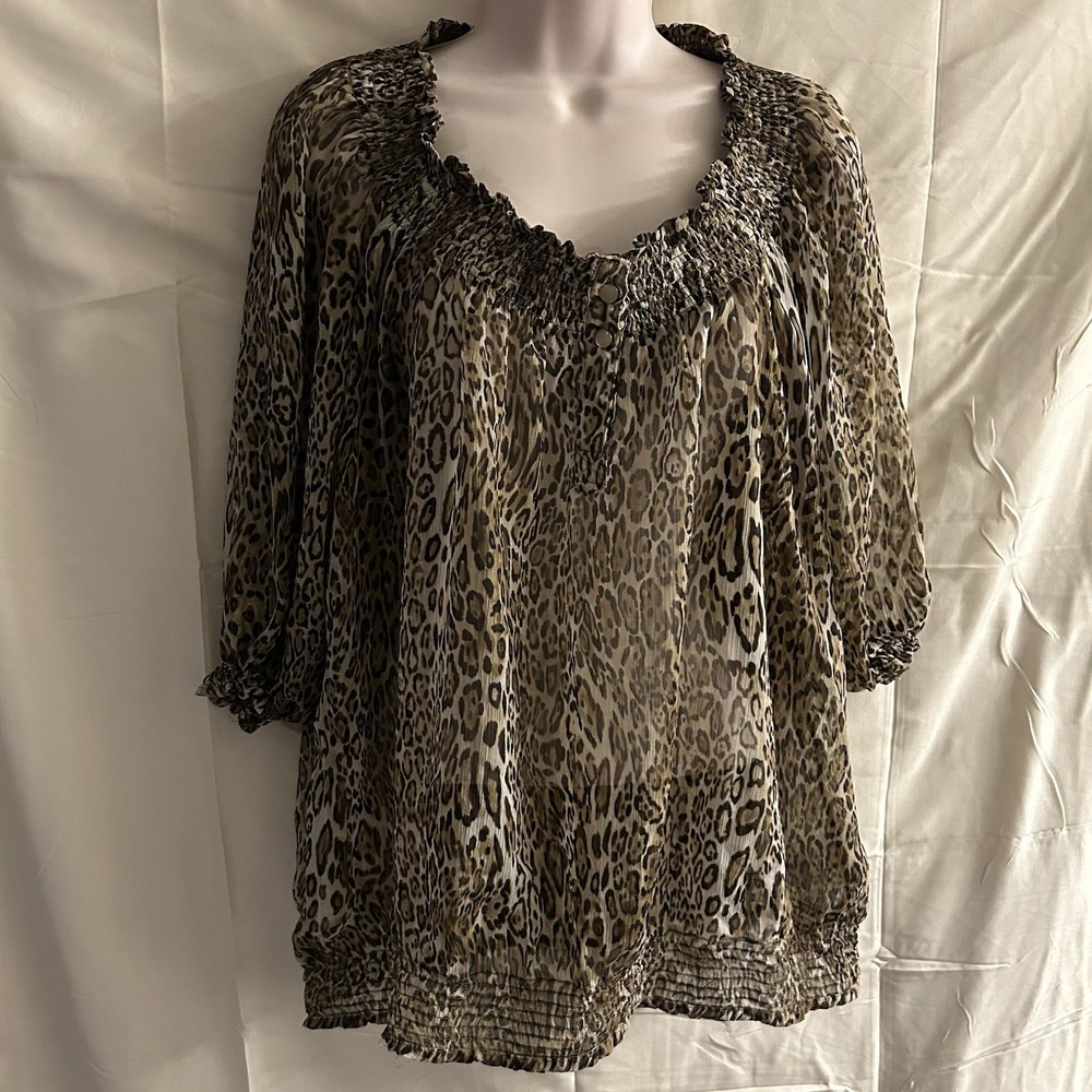 XL New York And Co. Leopard Print Top #1884*8